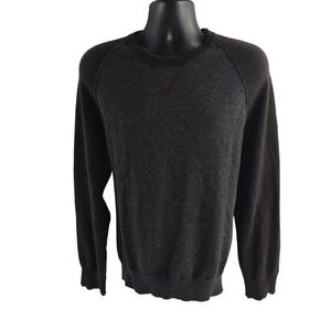 Banana‎ Republic Lambswool Cashmere Sweater Mens XL Crew Neck Gray Brown Raglan